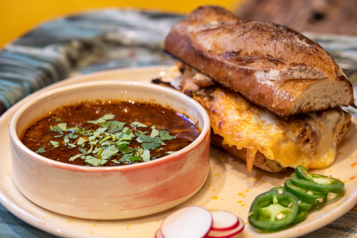 Birria sauce and French Dip